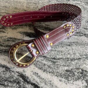 NWT faux leather woven wide belt size medium